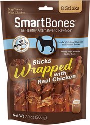 SmartBones Chicken Wrapped Sticks Peanut Butter Flavor Dog Treats, 8 count