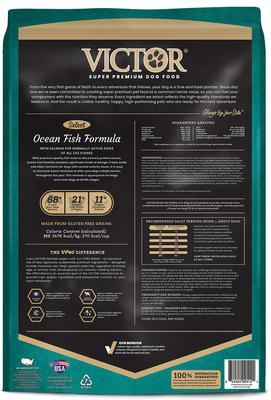 Show full view: VICTOR Gluten-Free Ocean Fish Formula with Salmon Omega-3 Enriched Dry Dog Food, 15-lb bag slide 4 of 12