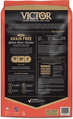 Show full view: VICTOR Grain-Free Yukon River Canine with Salmon High Protein Dry Dog Food, 30-lb bag slide 4 of 12