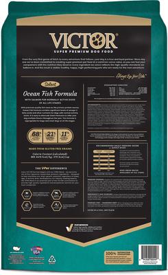 Show full view: VICTOR Gluten-Free Ocean Fish Formula with Salmon Omega-3 Enriched Dry Dog Food, 40-lb bag slide 4 of 12