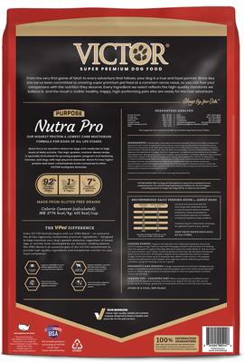 Show full view: VICTOR Nutra Pro Active High Pro Activetein Low Carb Gluten-Free Dry Dog Food, 15-lb bag slide 4 of 12