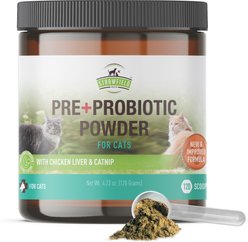 Strawfield Pets Pre + Probiotic Powder Cat Supplement, 4.2-oz jar
