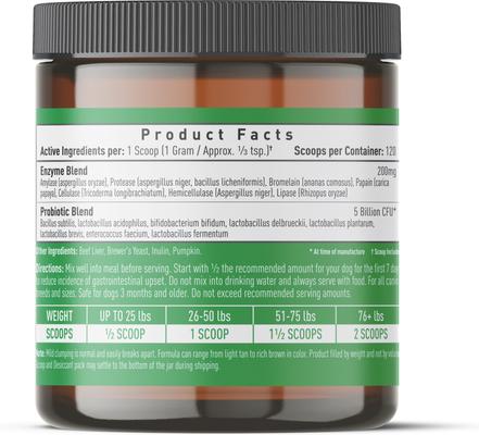 Show full view: Strawfield Pets Pre + Probiotic Powder Dog Supplement, 4.2-oz jar slide 10 of 11