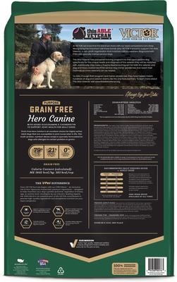 Show full view: VICTOR Grain-Free Hero Canine Hip & Joint Support High Protein Adult Active Dry Dog Food, 50-lb bag slide 4 of 12