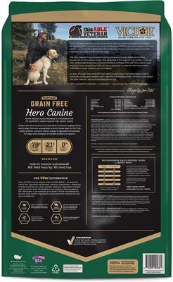 Show full view: VICTOR Grain-Free Hero Canine Hip & Joint Support High Protein Adult Active Dry Dog Food, 30-lb bag slide 4 of 12