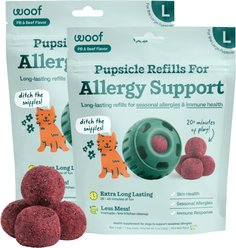 Woof Pupsicle Allergy & Immunity Pop Refills Beef Grain-Free Lickable Dog Treats, Large, 14 count