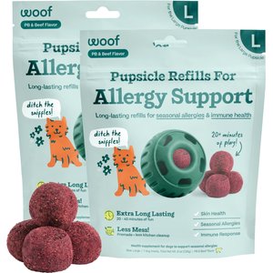 Woof Pupsicle Allergy & Immunity Pop Refills Beef Grain-Free Lickable Dog Treats, Large, 14 count