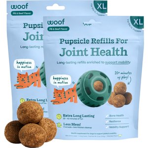 Woof Pupsicle Joint Health Pop Refills Beef Grain-Free Lickable Dog Treats, X-Large, 10 count