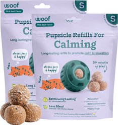 Woof Pupsicle Pops Refills Calming Beef Grain-Free Lickable Dog Treats, Small, 20 count