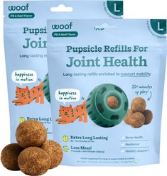 Woof Pupsicle Joint Health Pop Refills Beef Grain-Free Lickable Dog Treats, Large, 14 count