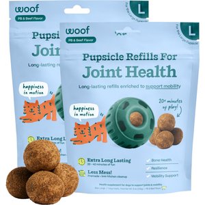 Woof Pupsicle Joint Health Pop Refills Beef Grain-Free Lickable Dog Treats, Large, 14 count
