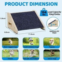 MALOROY Wooden Non-Slip Dog Ramps for Stairs, Grey, 11.8-in Height, 4 count slide 2 of 8