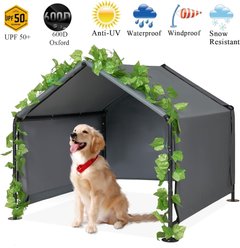 MALOROY Outdoor Dog Canopy Shelter, Grey, 47 x 47 x 38-in slide 2 of 7
