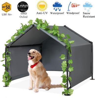 Show full view: MALOROY Outdoor Dog Canopy Shelter, Grey, 47 x 47 x 38-in slide 2 of 8