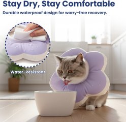 PawsPik Plush Flower Dog & Cat Recovery Collar, Purple, Medium slide 2 of 9