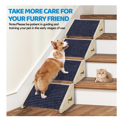 Show full view: MALOROY Wooden Non-Slip Dog Ramps for Stairs, Grey, 11.8-in Height, 4 count slide 8 of 8
