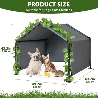Show full view: MALOROY Outdoor Dog Canopy Shelter, Grey, 47 x 47 x 38-in slide 3 of 8
