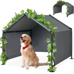 MALOROY Outdoor Dog Canopy Shelter, Grey, 47 x 47 x 38-in