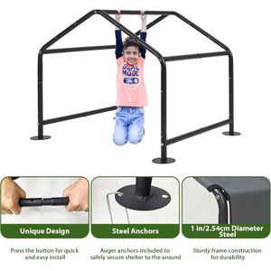 MALOROY Outdoor Dog Canopy Shelter, Grey, 47 x 47 x 38-in
