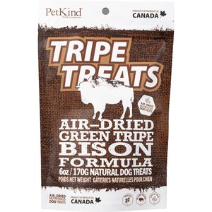 PetKind Green Bison Tripe Formula Grain-Free Dog & Cat Treats, 6-oz bag