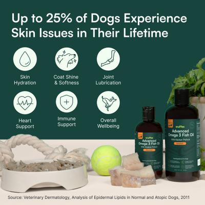 Show full view: Wuffes Advanced Omega 3 Fish Oil for Healthy Skin & Coat Supplement for Dogs, 16-fl oz bottle slide 7 of 10