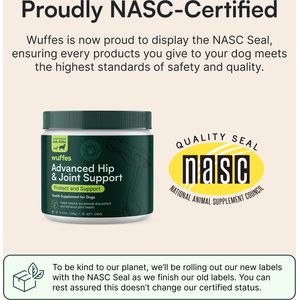 Wuffes Advanced Hip & Joint Supplement with Glucosamine & Chondroitin for Large Dogs, 30 count