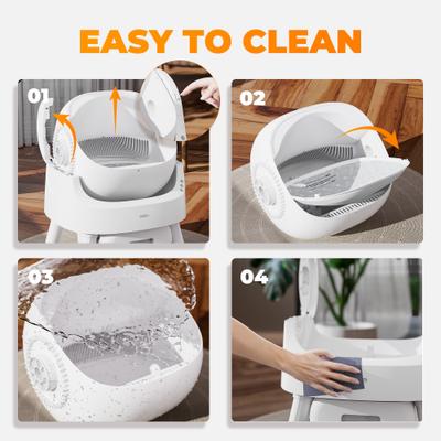 Show full view: PetPivot AS11 Open-Top Self Cleaning with Safety Protection Automatic Cat Litter Box, White slide 8 of 10
