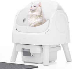 PetPivot AS11 Open-Top Self Cleaning with Safety Protection Automatic Cat Litter Box, White