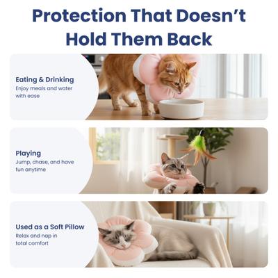 Show full view: PawsPik Plush Flower Dog & Cat Recovery Collar, Peach, Large slide 6 of 11