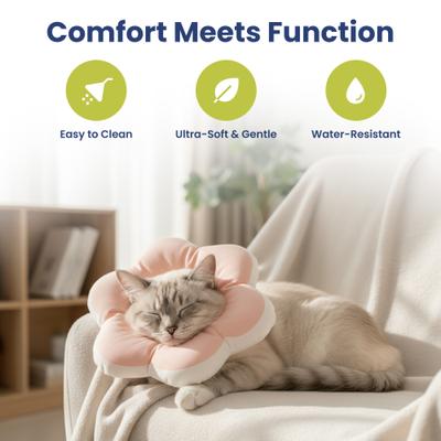 Show full view: PawsPik Plush Flower Dog & Cat Recovery Collar, Peach, Large slide 5 of 11