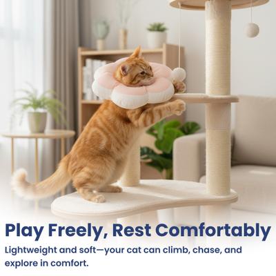 Show full view: PawsPik Plush Flower Dog & Cat Recovery Collar, Peach, Large slide 9 of 11