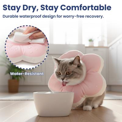 Show full view: PawsPik Plush Flower Dog & Cat Recovery Collar, Peach, Large slide 8 of 11