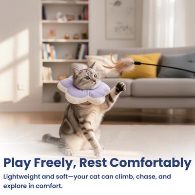 Show full view: PawsPik Plush Flower Dog & Cat Recovery Collar, Purple, Medium slide 9 of 11