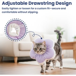 PawsPik Plush Flower Dog & Cat Recovery Collar, Purple, Medium