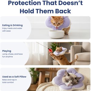 PawsPik Plush Flower Dog & Cat Recovery Collar, Purple, Medium