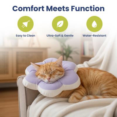 Show full view: PawsPik Plush Flower Dog & Cat Recovery Collar, Purple, Medium slide 5 of 11