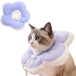 PawsPik Plush Flower Dog & Cat Recovery Collar, Purple, Small