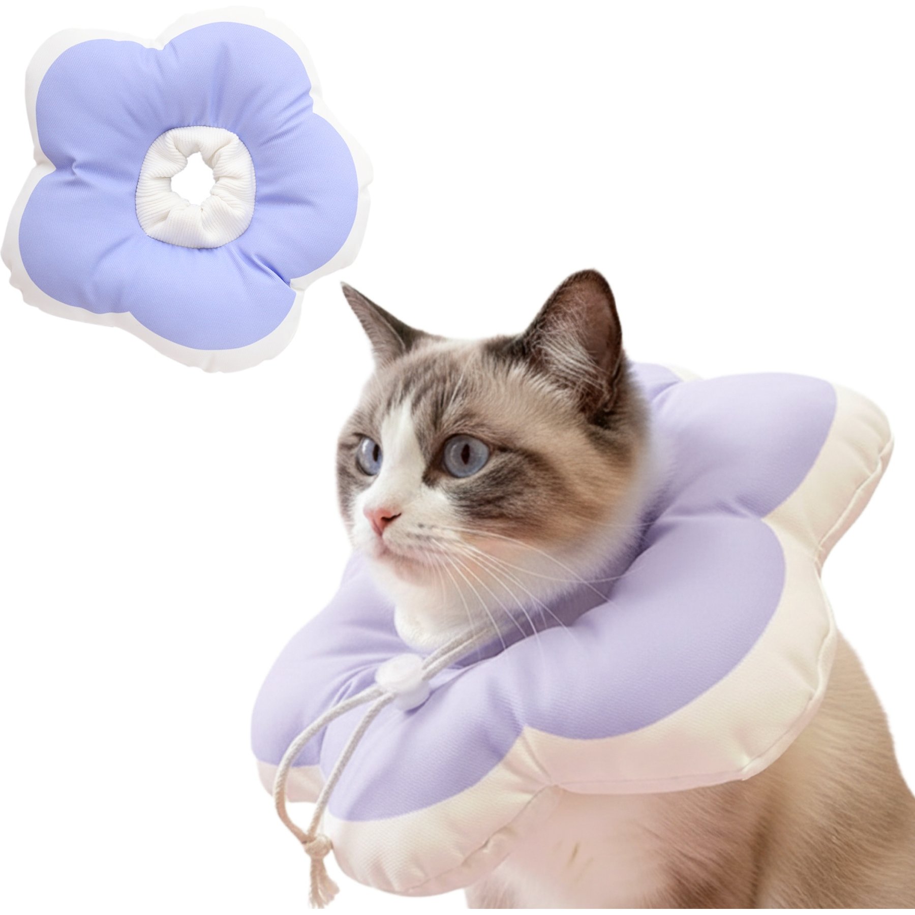 PawsPik Plush Flower Dog & Cat Recovery Collar, Purple, Medium