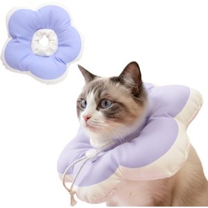 PawsPik Plush Flower Dog & Cat Recovery Collar, Purple, Medium