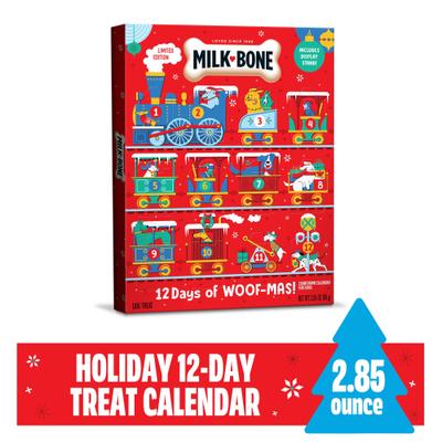 Show full view: Milk-Bone 12 Days of Woofmas Countdown Calendar Beef & Peanut Butter Crunchy Adult Dog Treats, 2.85-oz box slide 3 of 12