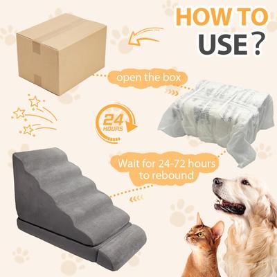 Show full view: MALOROY 6-Step Dog Stairs for High Beds, Grey, 28-in slide 5 of 8