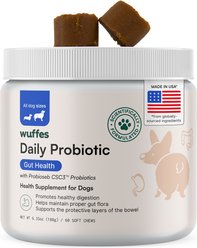 Wuffes Digestive Probiotics with Digestive Enzymes Flavored Soft Chew for Itchy Skin & Gut Supplement for Dogs, 60 count