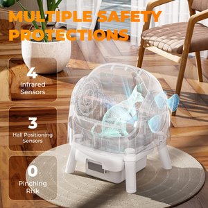 PetPivot AS11 Open-Top Self Cleaning with Safety Protection Automatic Cat Litter Box, White