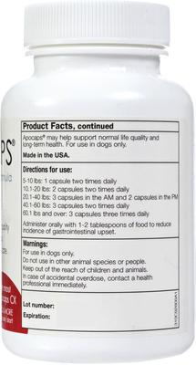 Show full view: Apocaps CX Apoptogen Formula Dog Supplement, 90 count slide 8 of 10