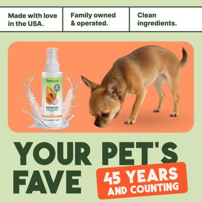 Show full view: TropiClean Deodorizing Perfume & Odor Eliminating Papaya Scent Dog & Cat Spray, 4-fl oz bottle slide 7 of 13