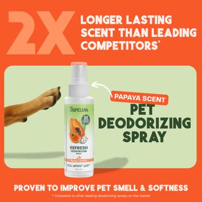 Show full view: TropiClean Deodorizing Perfume & Odor Eliminating Papaya Scent Dog & Cat Spray, 4-fl oz bottle slide 3 of 13