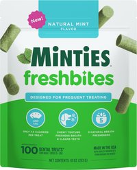 Minties FreshBites Soft & Chewy Dog Dental Treats, 100 count