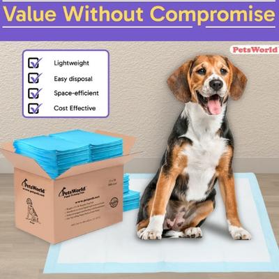 Show full view: PetsWorld Economy Value Puppy Training & Potty Pads, Unscented, 23 x 36-in, 300 count slide 6 of 7