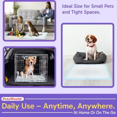 Show full view: PetsWorld Economy Value Puppy Training & Potty Pads, Unscented, 23 x 36-in, 300 count slide 5 of 7