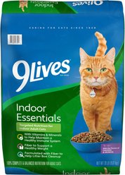 9 Lives Indoor Essentials Adult Chicken & Salmon Dry Cat Food, 20-lb bag